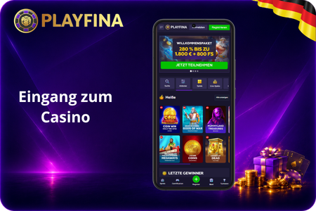Playfina Eingang zum Casino