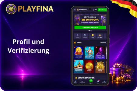 Playfina Profil und Verifizierung