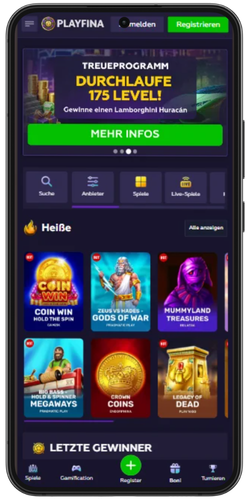 Playfina main page